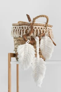 macrame white leaf
