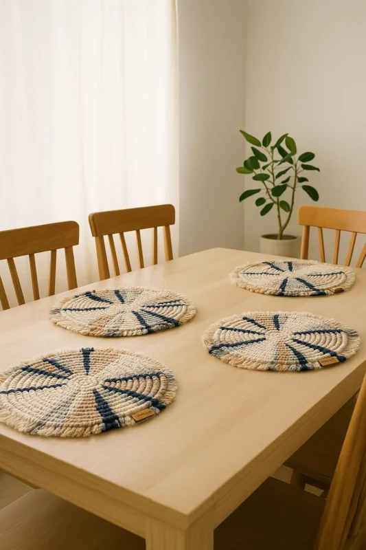 macrame round table mats