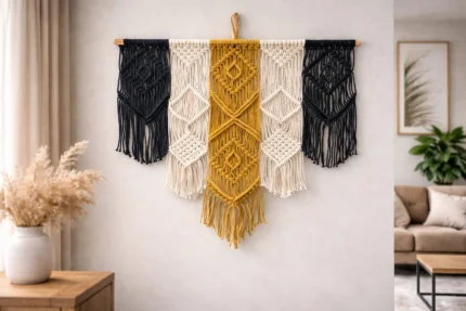 multicolor macrmae wall hanging